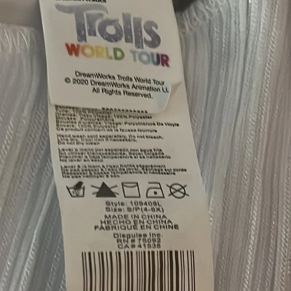 Disney Trolls World Tour Girl's Barb DELUXE Halloween Costume Child 4-6X‎ Small